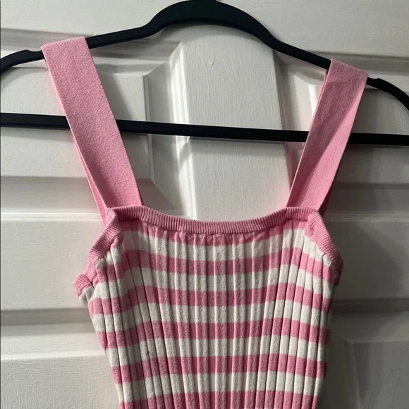 Pink Striped Stretch Dress - Picture 2 of 2